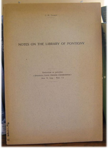 Notes on the Library of Pontigny