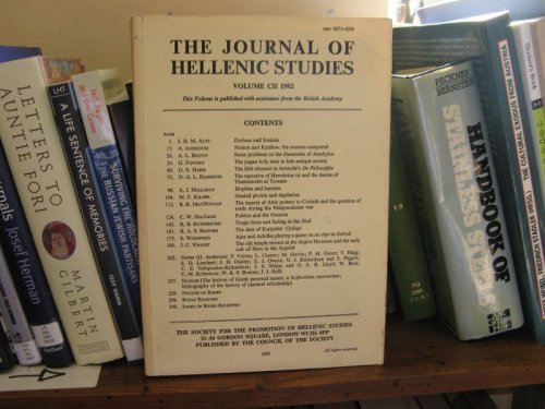 The Journal of Hellenic Studies, Volume CII, 1982