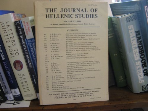 The Journal of Hellenic Studies, Volume CVI, 1986