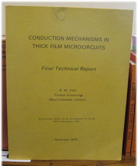 Conduction Mechanisms in Thick Film Microcircuits: Final Technical Report
