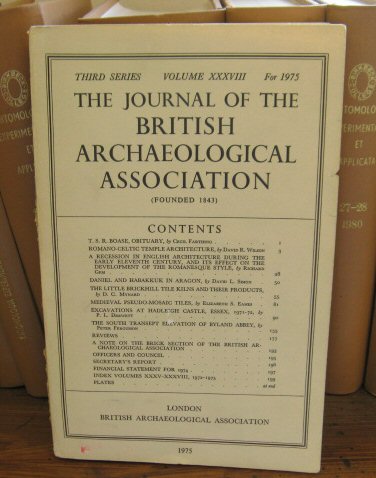 The Journal of the British Archaeological Association, Third Series, Volume XXXVIII, 1975
