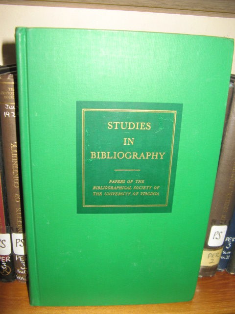 Studies in Bibliography: Vol. XXI, 1968