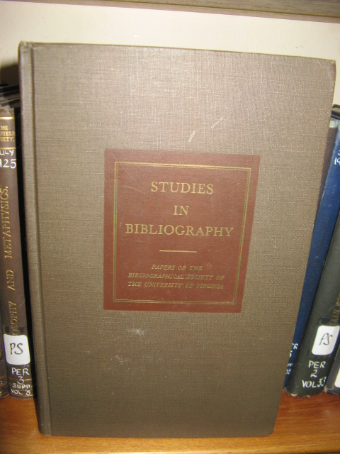 Studies in Bibliography: Vol. XXII, 1969