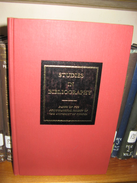 Studies in Bibliography: Vol. XXIII, 1970