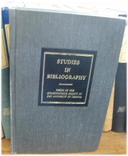 Studies in Bibliography: Papers of the Bibliographical Society of the University of Virginia; Volume XX, 1967