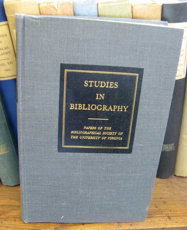 Studies in Bibliography: Papers of the Bibliographical Society of the University of Virginia; Volume XXXIII, 1980