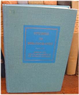 Studies in Bibliography: Papers of the Bibliographical Society of the University of Virginia; Volume XXXV, 1982