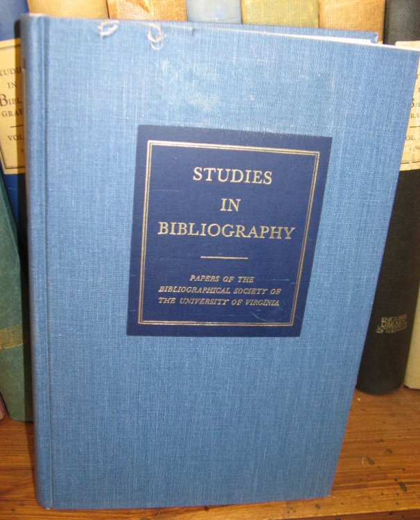 Studies in Bibliography: Papers of the Bibliographical Society of the University of Virginia; Volume XXXXI, 1988