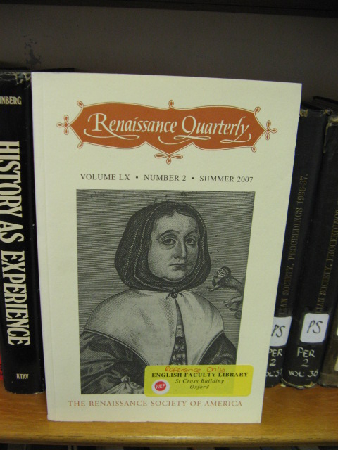 Renaissance Quarterly: Vol. LX, Number 2, Summer 2007