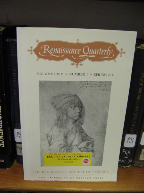 Renaissance Quarterly: Vol. LXIV, Number 1, Spring 2011