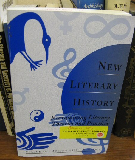 New Literary History: A Journal of Theory and Interpretation; Volume 39, Number 4, Autumn 2008