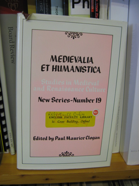 Medievalia et Humanistica: Studies in Medieval & Renaissance Culture: New Series: Number 19
