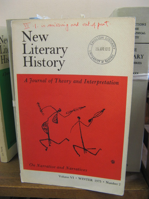 New Literary History: A Journal of Theory and Interpretation: On Narrative and Narratives, Volume VI, Winter 1975, Number 2