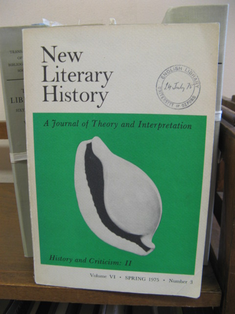 New Literary History: A Journal of Theory and Interpretation: History and Criticism II, Volume VI, Spring 1975, Number 3