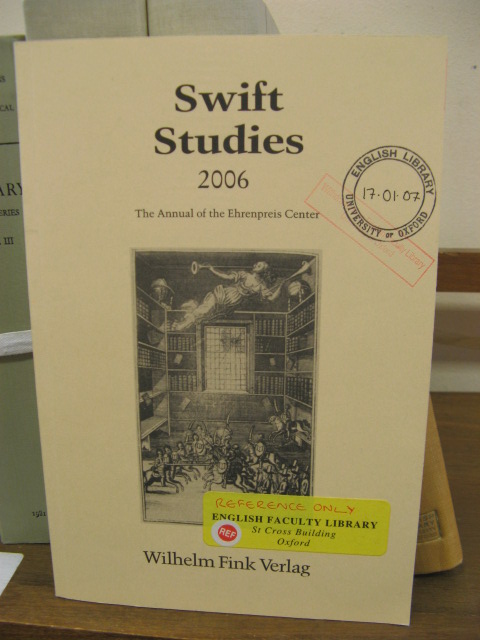 Swift Studies: The Annual of the Ehrenpreis Center, 2006