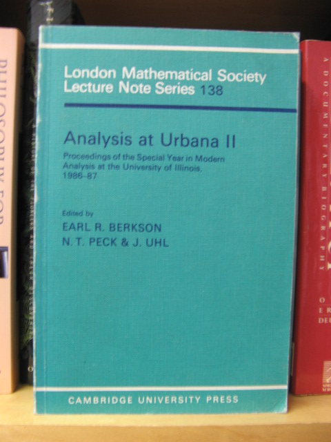 Analysis at Urbana, Volume II: Analysis in Abstract Spaces (London Mathematical Society Lecture Note Series)