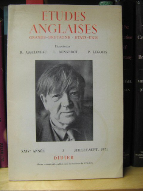Etudes Anglaises: XXIVe Annee, No. 3, Juillet-Sept. 1971