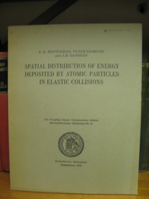 Spatial Distribution of Energy Deposited By Atomic Particles in Elastic Collisions