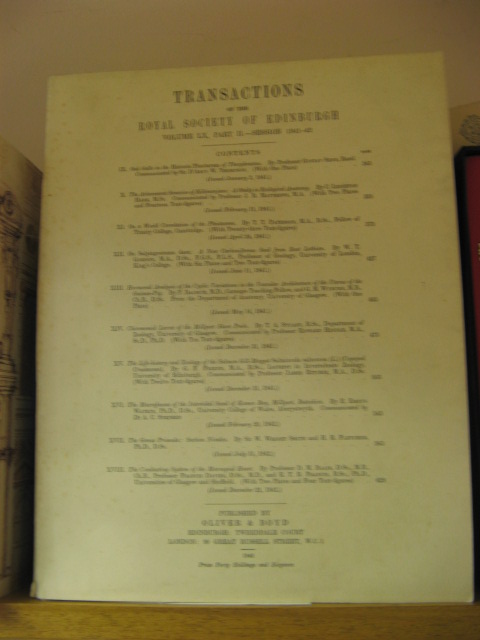 Transactions of the Royal Society of Edinburgh, Volume LX, Part II, Session 1941-1942