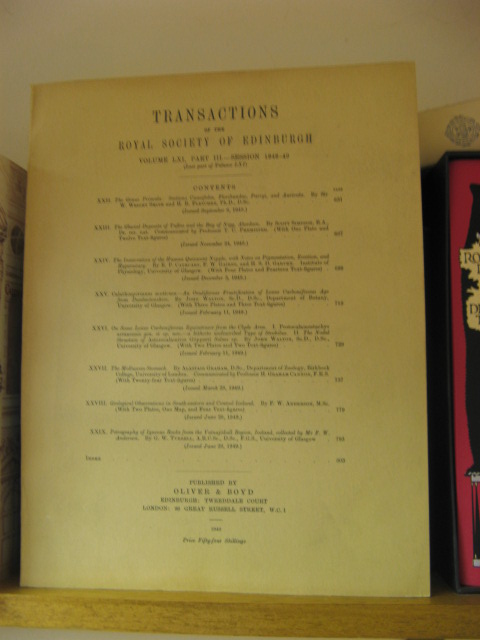 Transactions of the Royal Society of Edinburgh, Volume LXI, Part III, Session 1948-1949