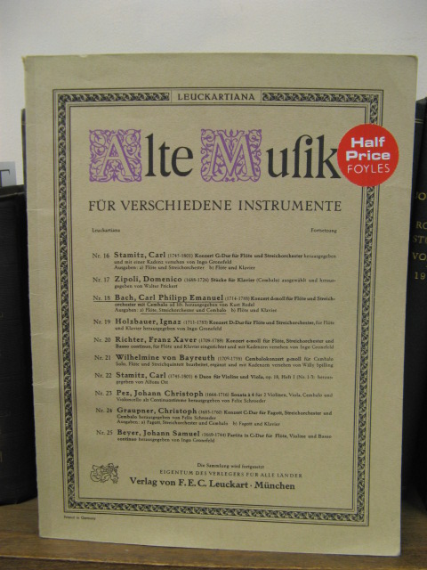 Alte Musik Fur Verschiedene Instrumente: Konzert D-moll Fur Flote Und Streichorchester