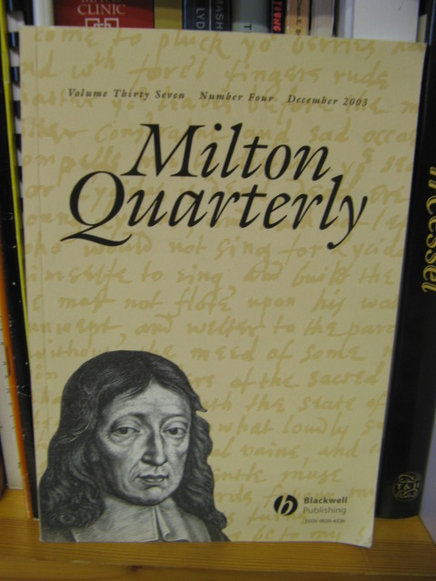 Milton Quarterly, Volume Thirty-Seven, Number Four, December 2003 - Special Issue: The Faerie Queene at Ludlow