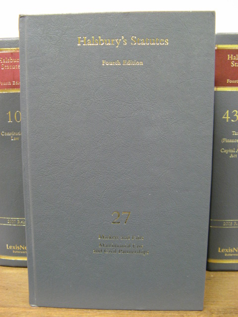 Halsbury's Statutes of England and Wales, Fourth Edition, Volume 27: Markets and Fairs; Matrimonial Law and Civil Partnerships