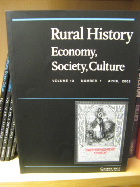 Rural History: Economy, Society, Culture: Volume 13, Number 1, April 2002