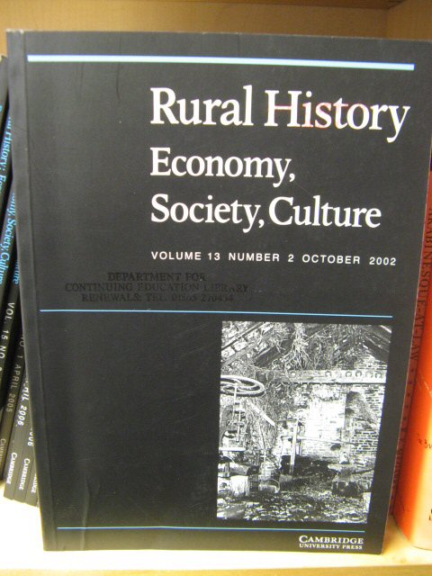 Rural History: Economy, Society, Culture: Volume 13, Number 2, October 2002