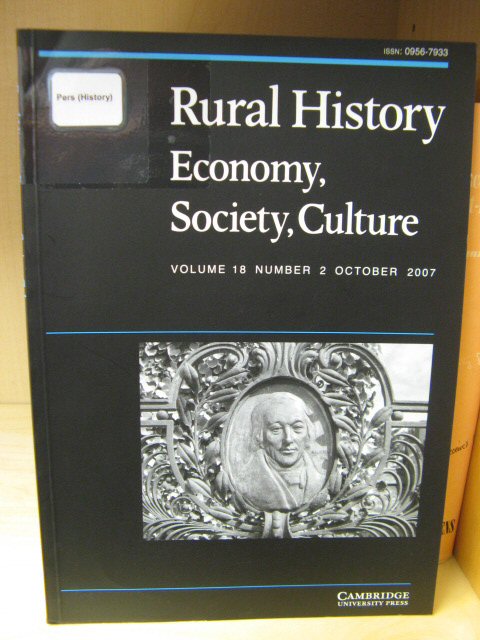 Rural History: Economy, Society, Culture: Volume 18, Number 2, October 2007