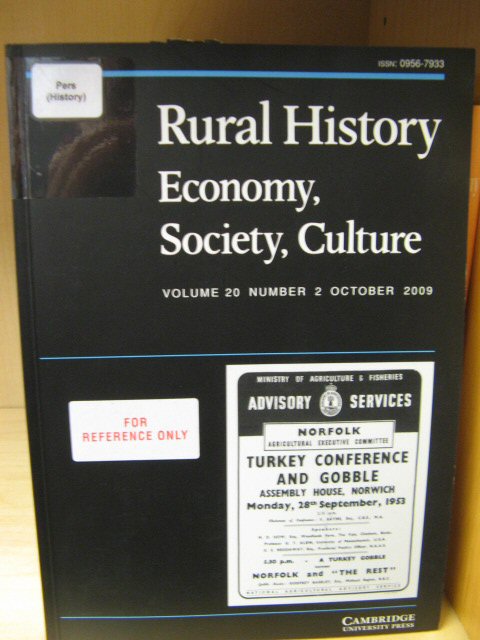 Rural History: Economy, Society, Culture: Volume 20, Number 2, October 2009