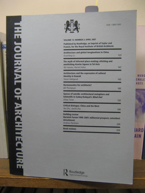 The Journal of Architecture, Volume 12, Number 2, April 2007