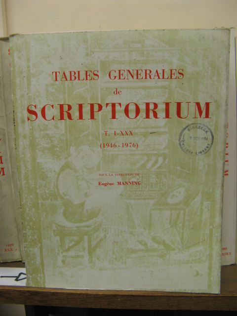 Tables Generales De Scriptorium, Tome I-XXX (1946-1976)