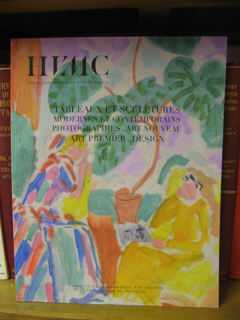 Hotel des Ventes de Monte-Carlo: Tableaux et Sculptures Modernes et Contemporains: Photographies. Art Nouveau. Art Premier. Design: Mardi 15 December 2015