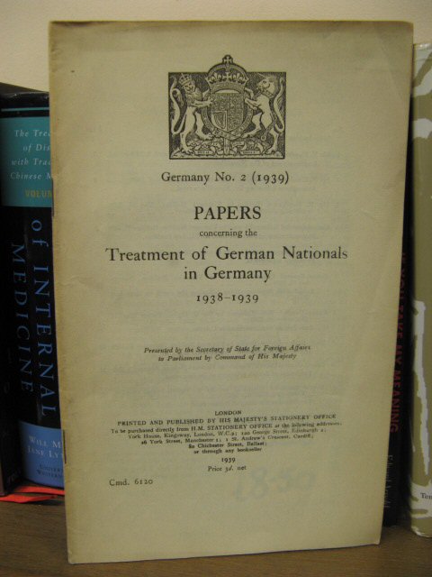 Papers Concerning the Treatment of German Nationals in Germany 1938-1939