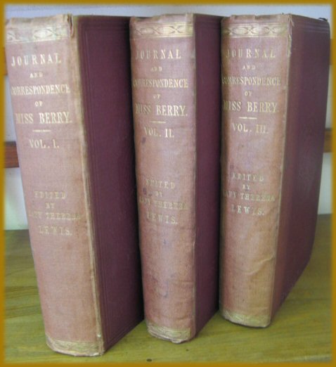 Journal and Correspondence of Miss Berry, Volume I-III