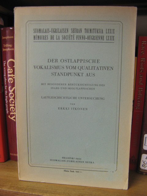 Der Ostlappische Vokalismus Vom Qualitativen Standpunkt Aus