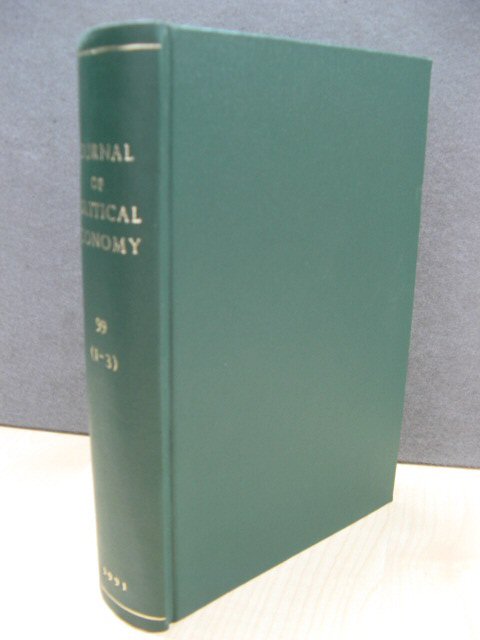 Journal of Political Economy: Vol. 99, Nos. 1-3