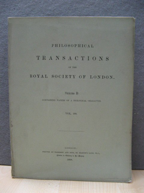 Philosophical Transactions of the Royal Society of London. Series B, Containing Papers of a Biological Character. Vol. 190.