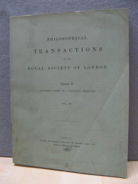 Philosophical Transactions of the Royal Society of London. Series B: Containing Papers of a Biological Character. Vol. 191.