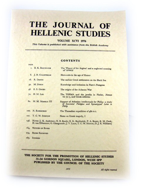 The Journal of Hellenic Studies: Volume XCVI, 1976