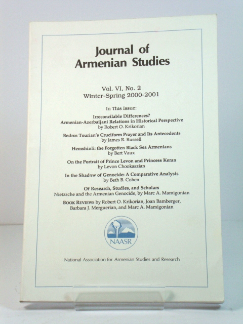 Journal of Armenian Studies: Vol. VI, No. 2, Winter-Spring 2000-2001