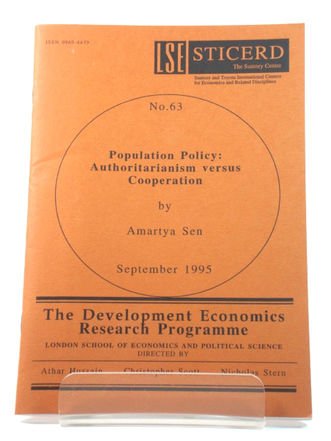 Population Policy: Authoritarianism Versus Cooperation: No.63: September 1995
