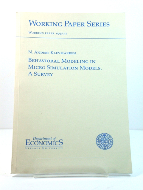 Behavioral Modeling in Micro Simulation Models: A Survey