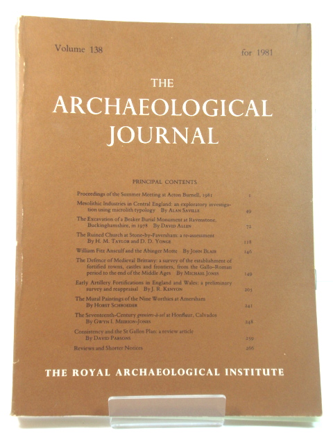 The Archaeological Journal: Volume 138 for 1981