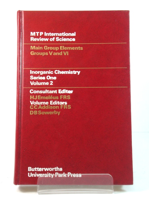 Main Group Elements: Groups V and VI: Inorganic Chemistry, Series One, Volume 2
