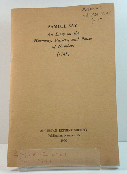 An Essay on the Harmony, Variety, and Power of Numbers (1745)