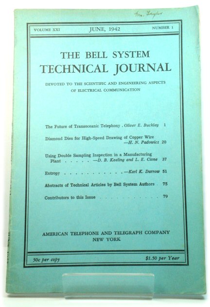 The Bell System Technical Journal: Vol. XXI, No. 1, June 1942