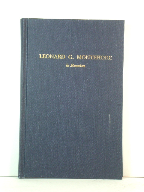 Leonard G. Montefiore, 1889 - 1961: In Memoriam