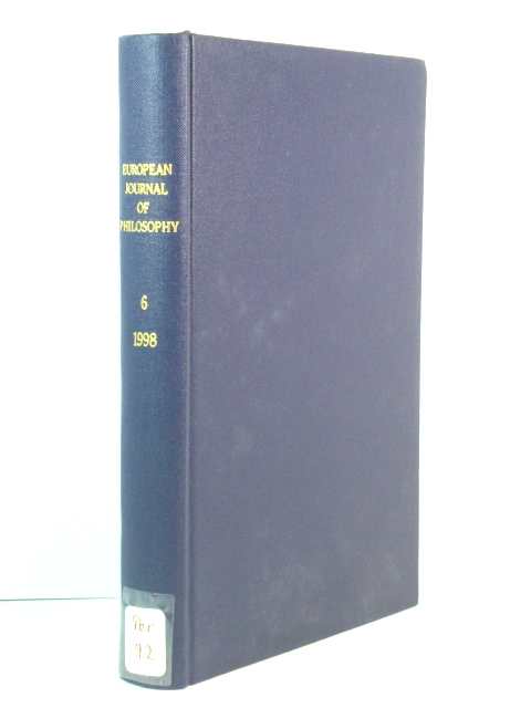 European Journal of Philosophy: Volume 6, 1998